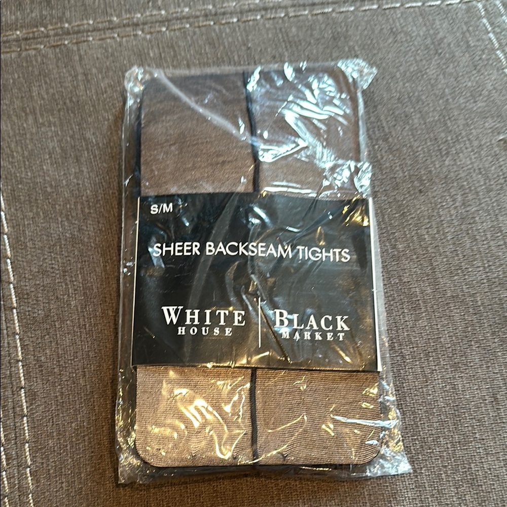 White House Black Market Sheer Backseam Tights - Black